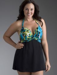 Brushstroke top swim dress