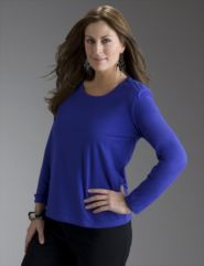 Supima&reg; cotton tee with shoulder pads
