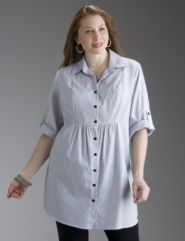 Empire waist pinstripe tunic