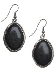 Black bead framed earrings