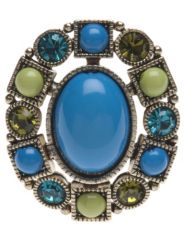 Green and blue bead stretch ring