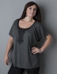 T-shape crochet neck top