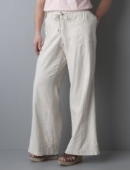 Knit waistband linen pant