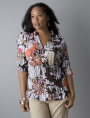 Floral crinkle top