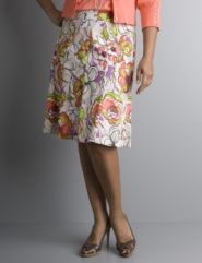 Sateen floral skirt