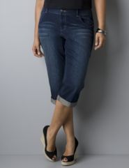 Cuffed jean capri