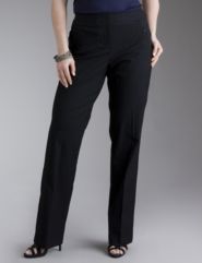 Pinstripe straight leg dress pant