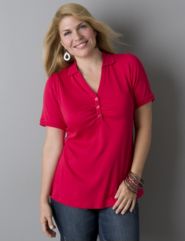 Supima&reg; cotton shirred polo