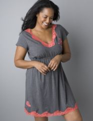 Lace trim sleep shirt