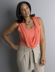 Sleeveless cowl neck sweater