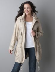 Metallic linen anorack