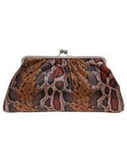 Snakeskin print large clutch