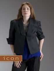 Strong shoulder cropped jacket