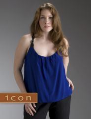 Buckle strap bubble hem tank