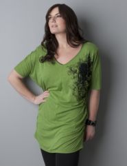 Embellished tunic with shoulder pads
