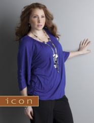 Icon Collection 3/4 sleeve bubble hem top