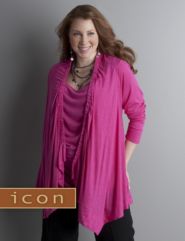 Icon Collection ruched open cardigan