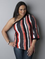 Brushstroke one shoulder sweater