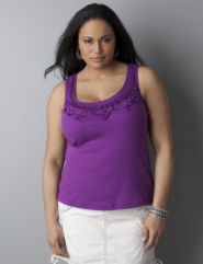 Supima&reg; soutache muscle tank