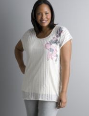 Burnout flower tee