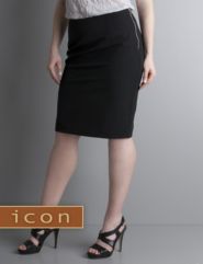 Icon Collection exposed zipper pencil skirt