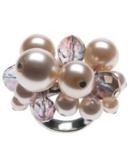Pink faux pearl cluster ring