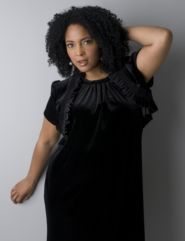 Velvet ruffle shrug