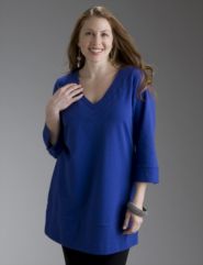 Triple stitch v-neck tunic