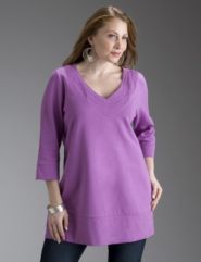 Triple stitch v-neck tunic