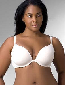 Full figure cotton plunge push up bra