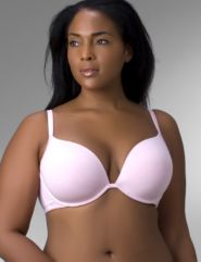 Full figure cotton plunge push up bra