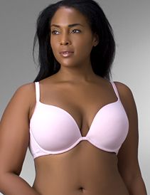 Full figure cotton plunge push up bra