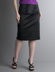 Satin finish pencil skirt
