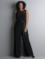 Sleeveless belted jumpsuit