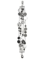 Silvertone and hematite toggle bracelet