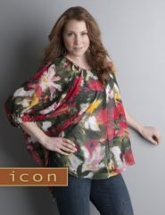 Icon Collection printed chiffon top