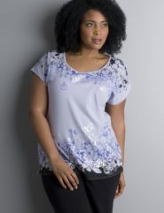 Floral screen tee