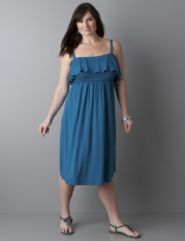 Ruffle-top tube dress