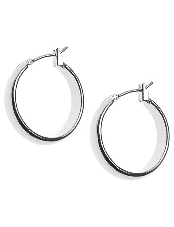 Small silvertone hoop earrings