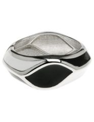 Black white and silvertone hinge bracelet