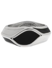 Black white and silvertone hinge bracelet