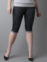 Black denim capri leggings
