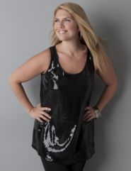 Sequin chiffon tank