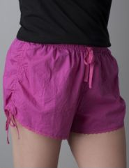 Crinkle sleep shorts with side ties