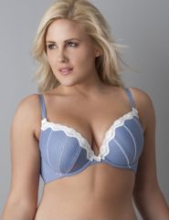 Lace-trimmed plunge bra