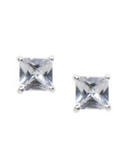 Small square cubic zirconium stud earrings