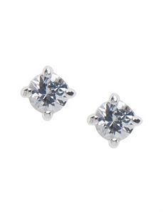 Small round cubic zirconium stud earrings