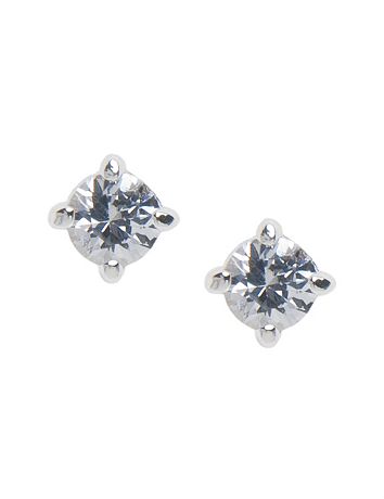 Small round cubic zirconium stud earrings