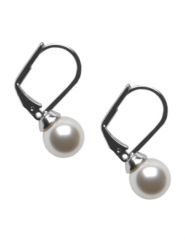 Faux pearl lever back earrings