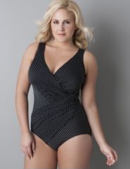 Plus Size Miraclesuit polka dot Oceanus swimsuit